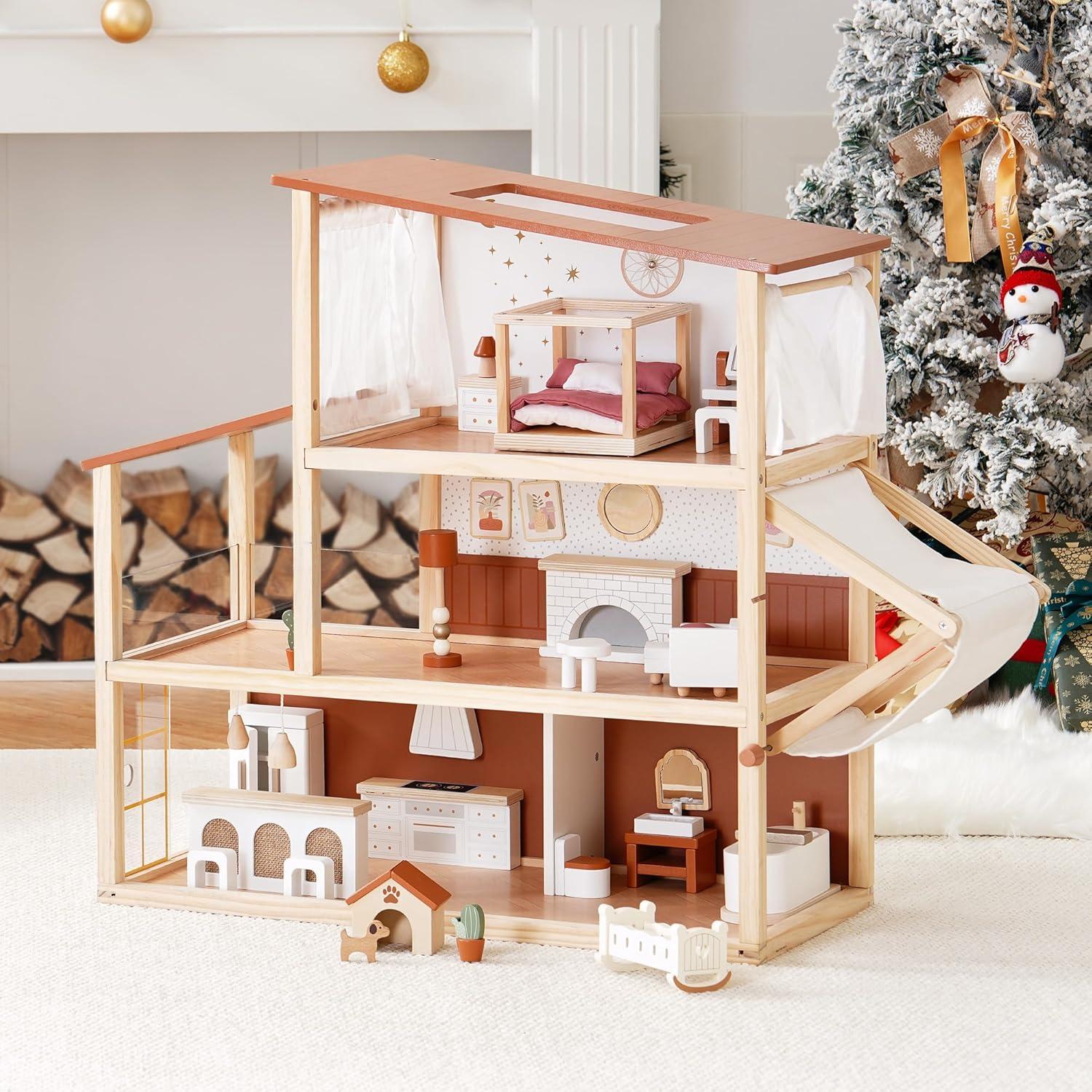 Casa de Muñecas de Madera ROBOTIME 3 Pisos 37 Piezas Bohemio