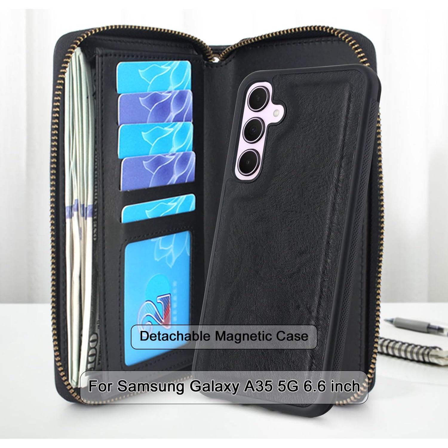 Cartera Lacass para Samsung Galaxy A35 5G - Cuero Magnético, 13 Ranuras