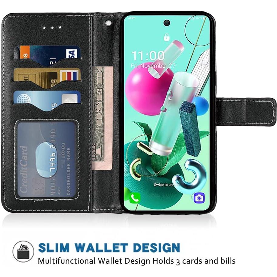 Funda de Cuero para LG K22/K22 Plus/K32 con Soporte y Tarjetero