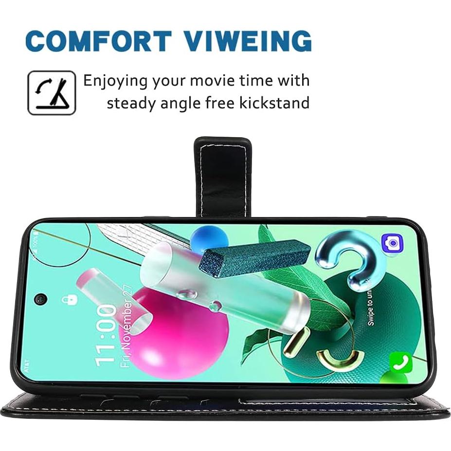 Funda de Cuero para LG K22/K22 Plus/K32 con Soporte y Tarjetero