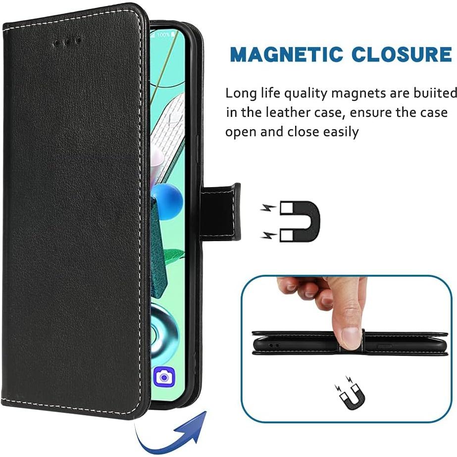 Funda de Cuero para LG K22/K22 Plus/K32 con Soporte y Tarjetero