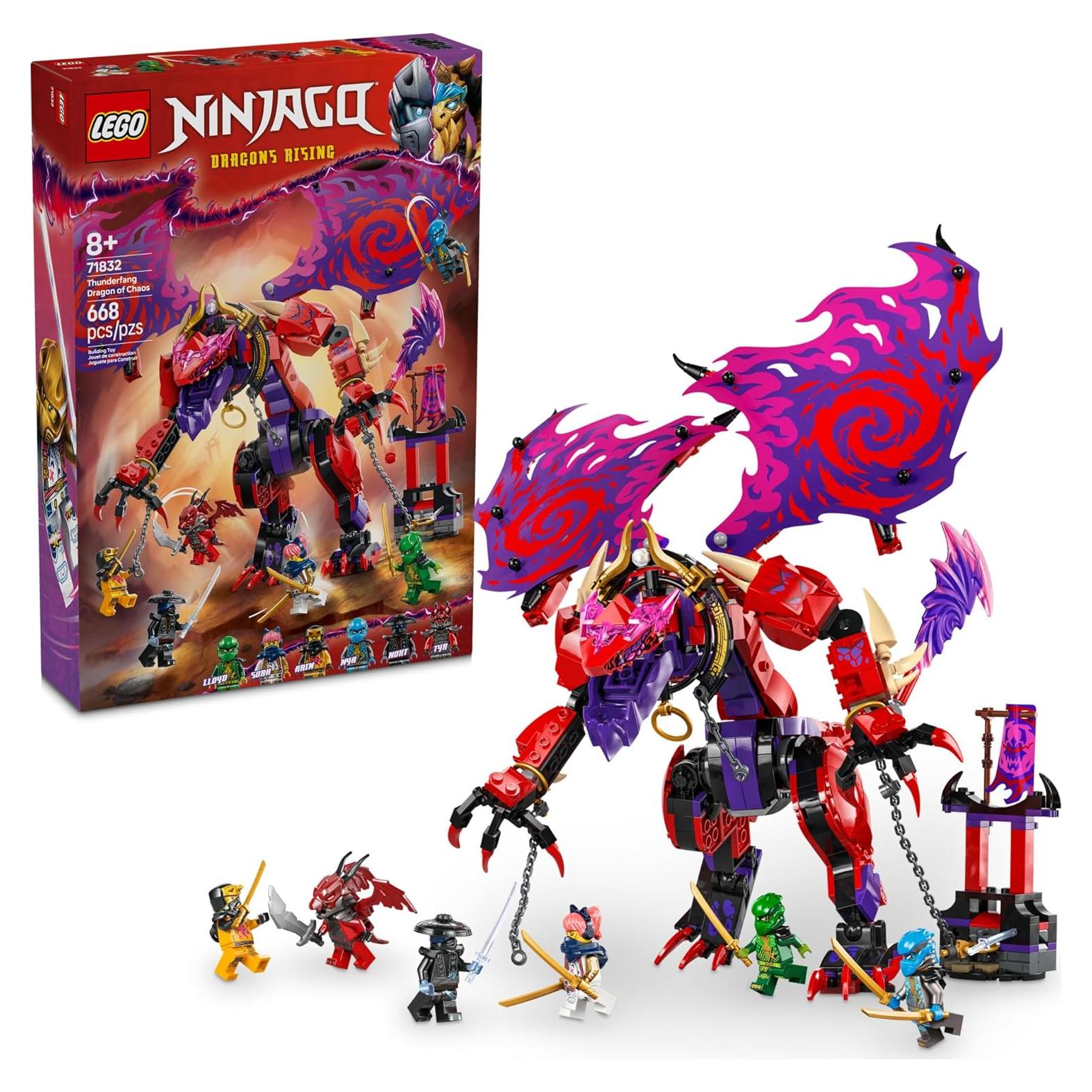 LEGO NINJAGO Dragón Thunderfang del Caos 71832 - Juguete 668 Piezas