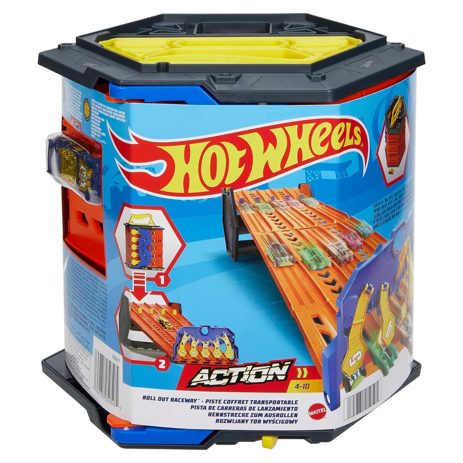 Set de Pista Hot Wheels Roll Out Raceway 5 Carriles con Almacenaje