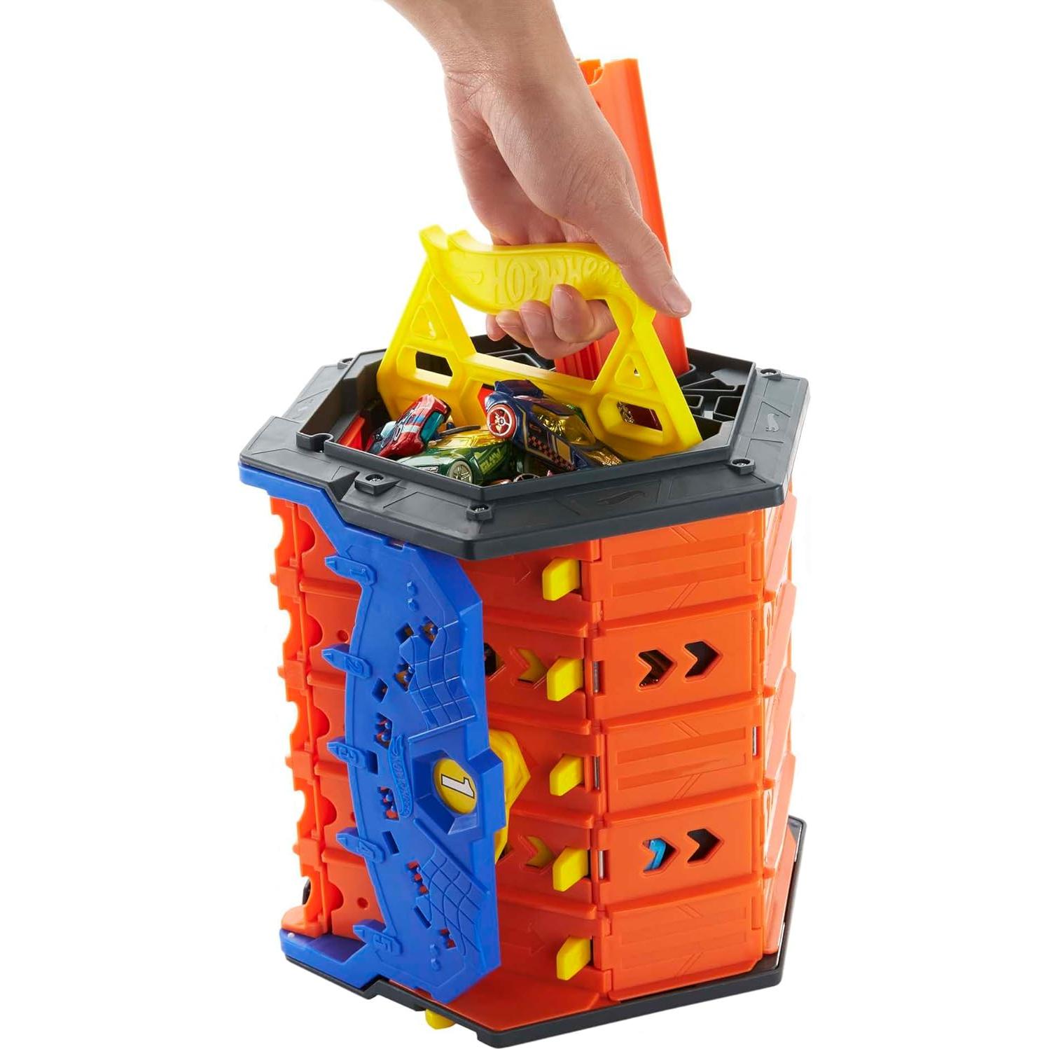 Set de Pista Hot Wheels Roll Out Raceway 5 Carriles con Almacenaje