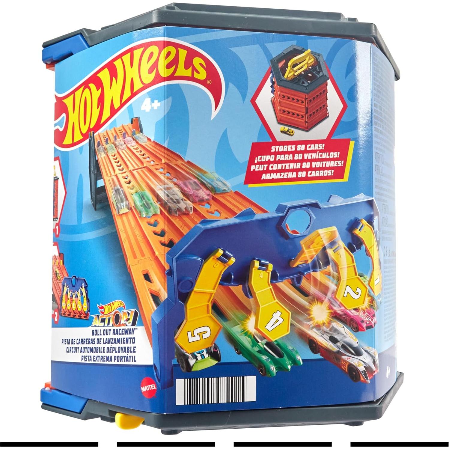 Set de Pista Hot Wheels Roll Out Raceway 5 Carriles con Almacenaje
