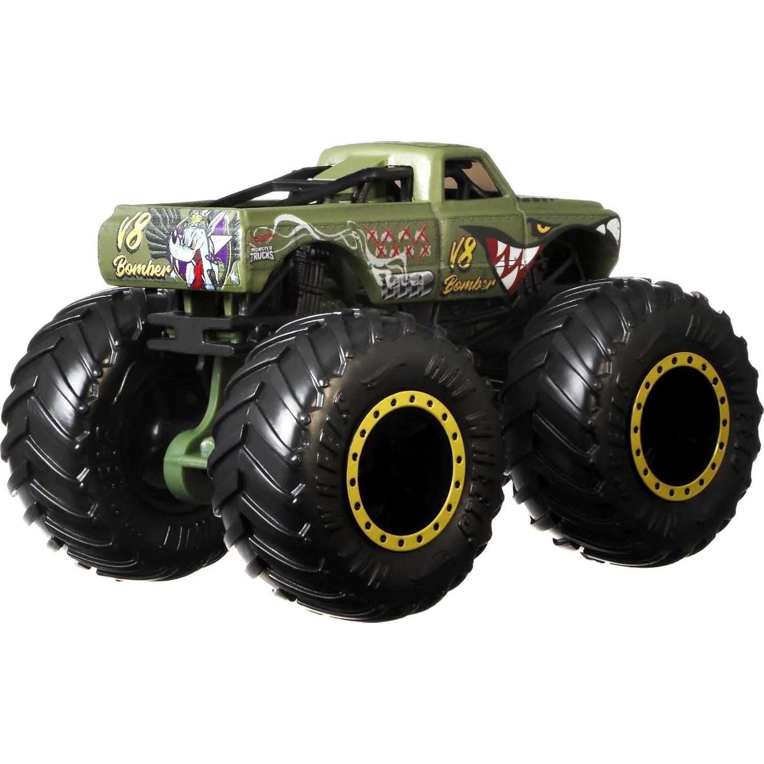 Paquete de 4 Hot Wheels Monster Trucks 1:64 Ruedas Gigantes