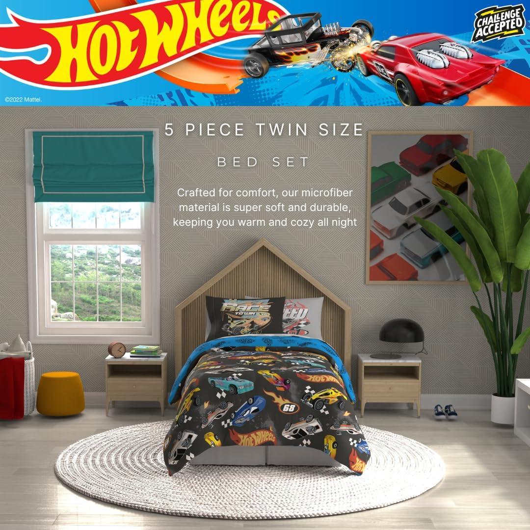 Juego de Ropa de Cama Hot Wheels Franco 5 Piezas Individual