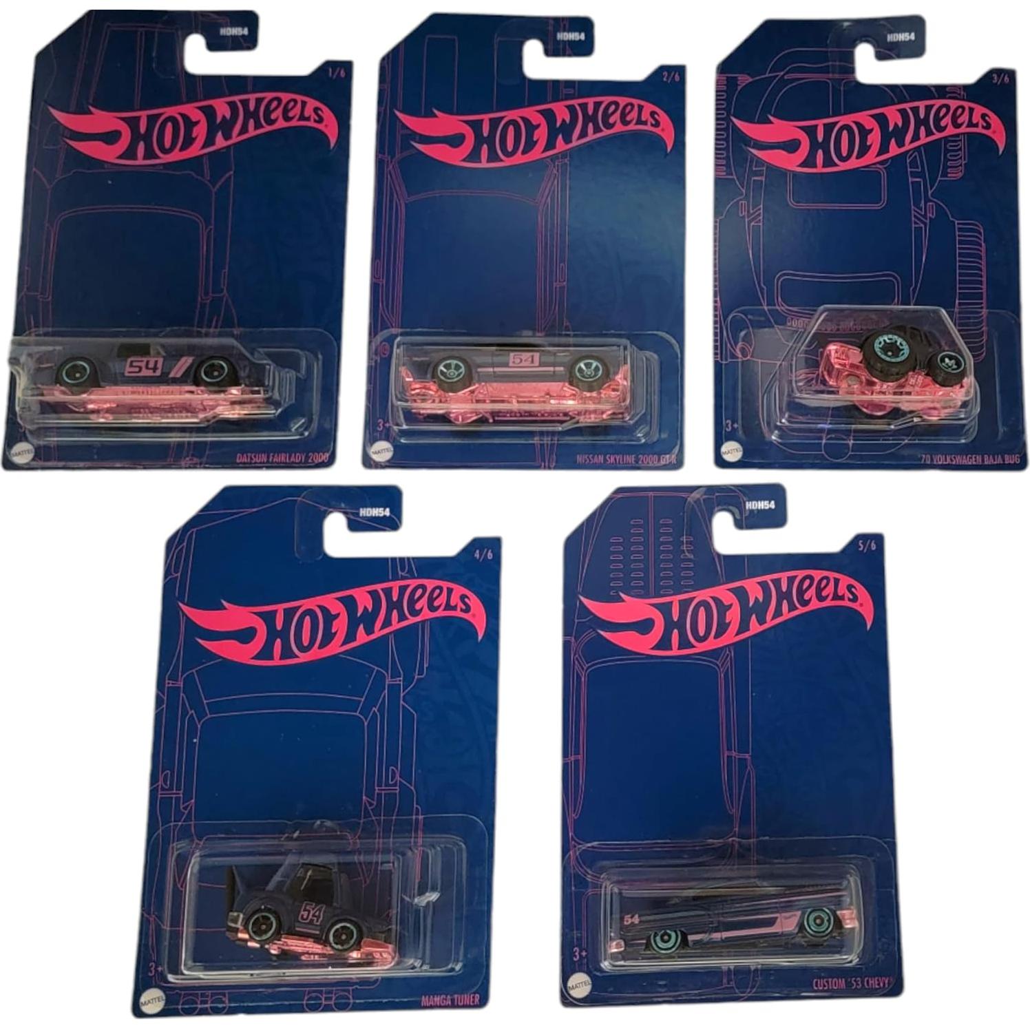 Hot Wheels Set 5 Vehículos Diecast 54 Aniversario Mattel