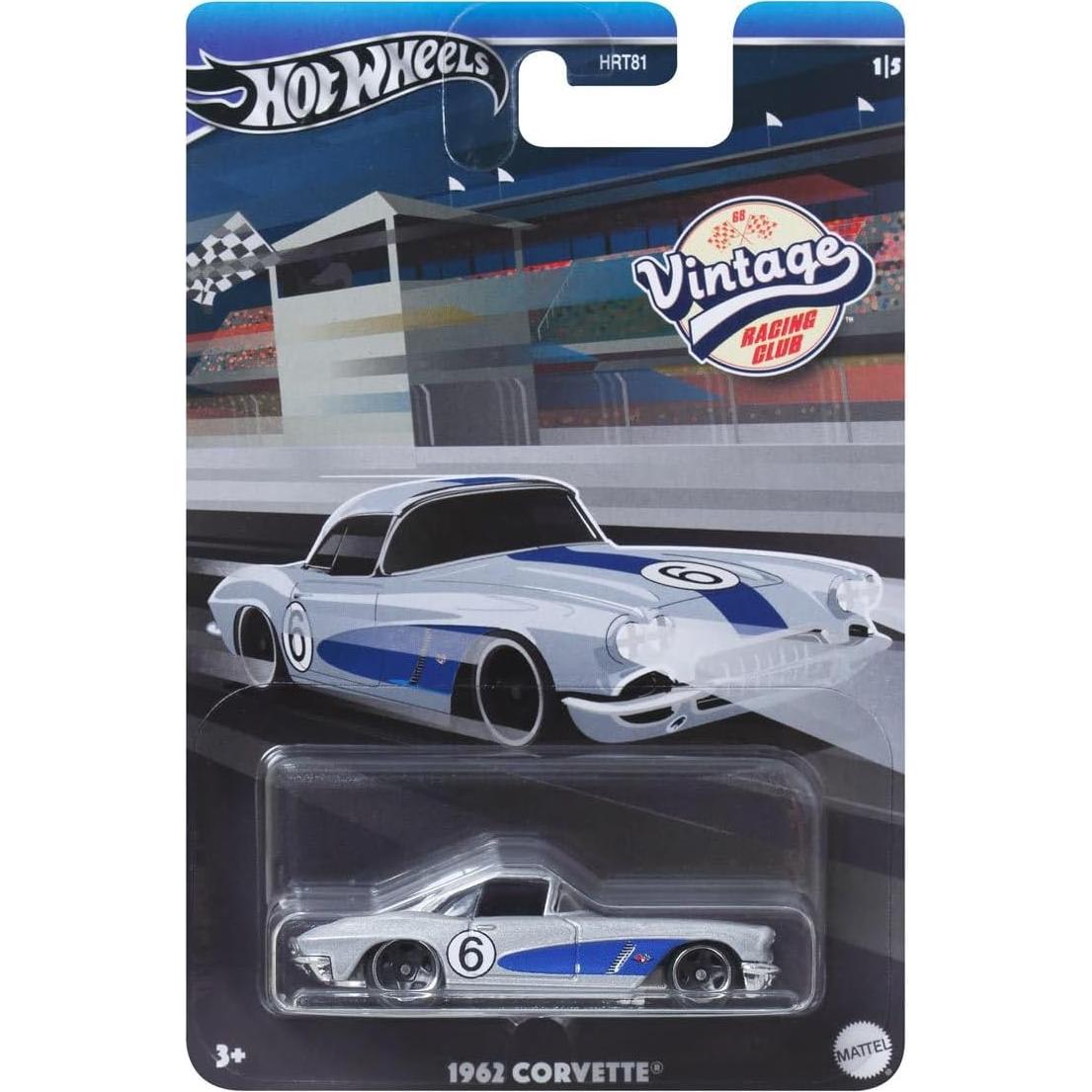 2024 Vintage Racing Club – Complete Bundle of 5 Die‑Cast Vehicles (HRT81‑956B) | 1962 Corvette, 1969 Mustang Boss 302, Toyota 2000GT & More | Collectible Edition – Ages 3+