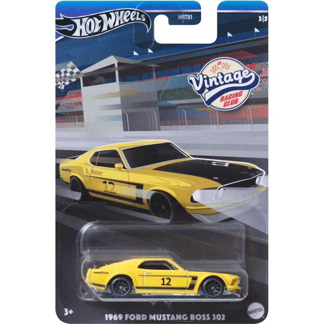 2024 Vintage Racing Club – Complete Bundle of 5 Die‑Cast Vehicles (HRT81‑956B) | 1962 Corvette, 1969 Mustang Boss 302, Toyota 2000GT & More | Collectible Edition – Ages 3+