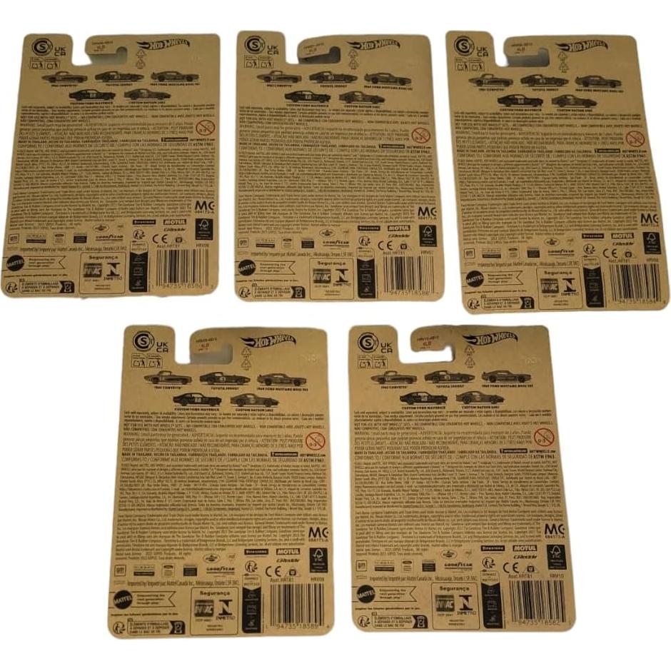 2024 Vintage Racing Club – Complete Bundle of 5 Die‑Cast Vehicles (HRT81‑956B) | 1962 Corvette, 1969 Mustang Boss 302, Toyota 2000GT & More | Collectible Edition – Ages 3+