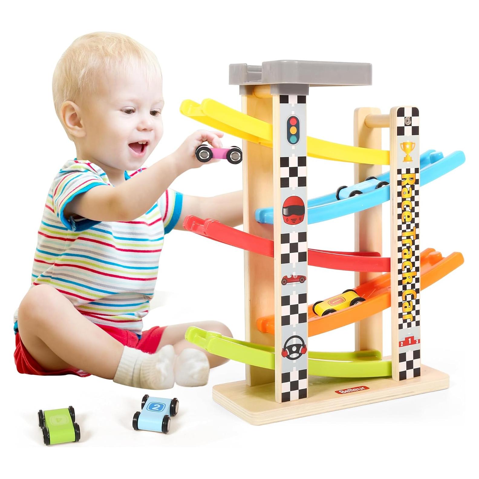 Pista de Carreras de Madera Belleur para Niños 1-3 Años