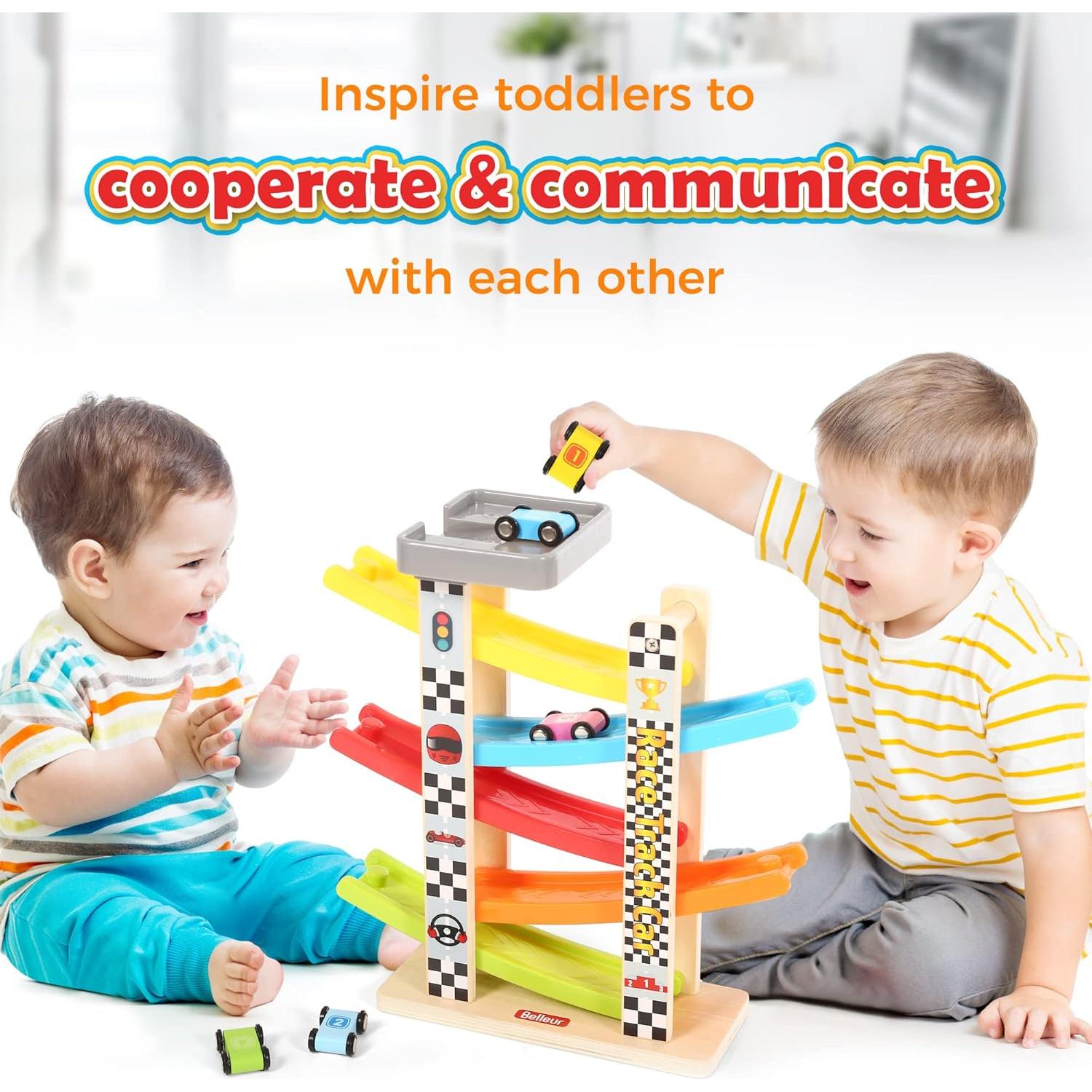 Pista de Carreras de Madera Belleur para Niños 1-3 Años