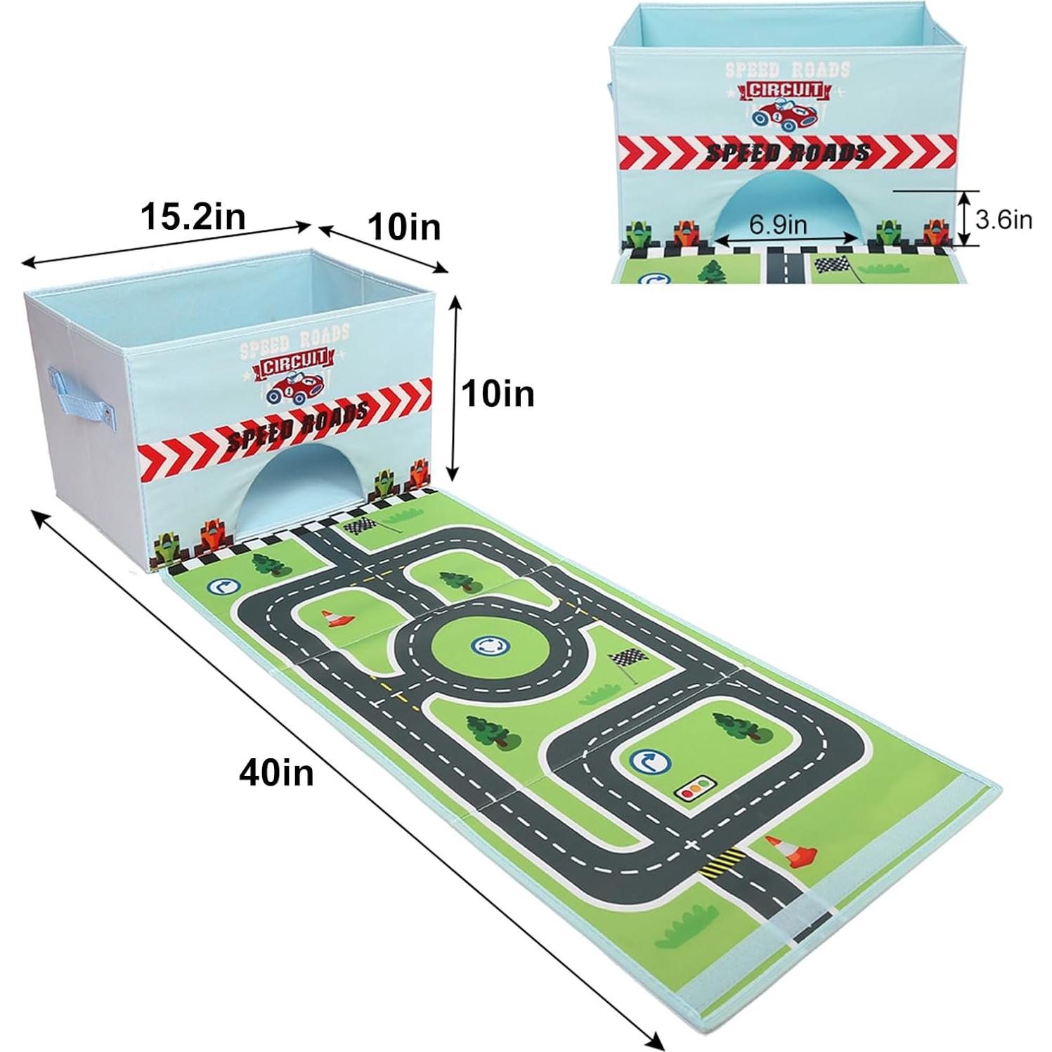 Caja de Garaje para Coches de Juguete Livememory - Almacenamiento 2 en 1