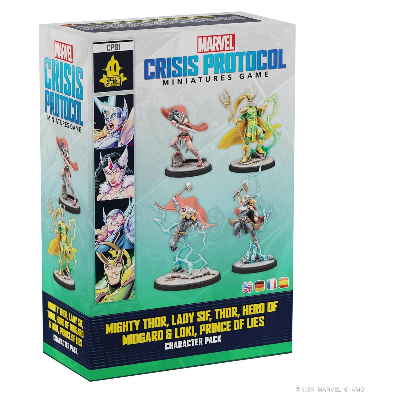 Marvel Crisis Protocol Thor Poderoso, Lady Sif y Loki - Juego de Mesa