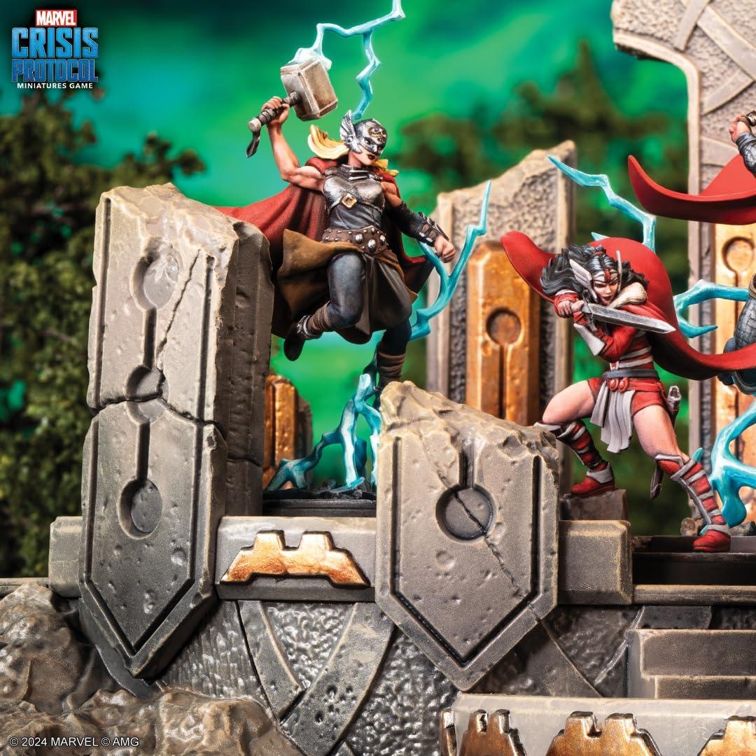 Marvel Crisis Protocol Thor Poderoso, Lady Sif y Loki - Juego de Mesa