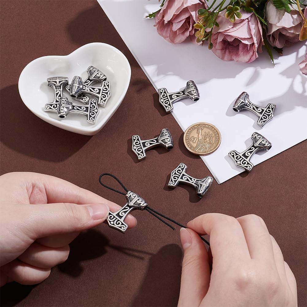 Colgantes Martillo de Thor Acero Inoxidable UNICRAFTALE 10 Piezas