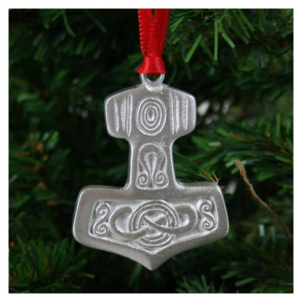 Adorno de Peltre Martillo de Thor 5.08 cm Escandinavo