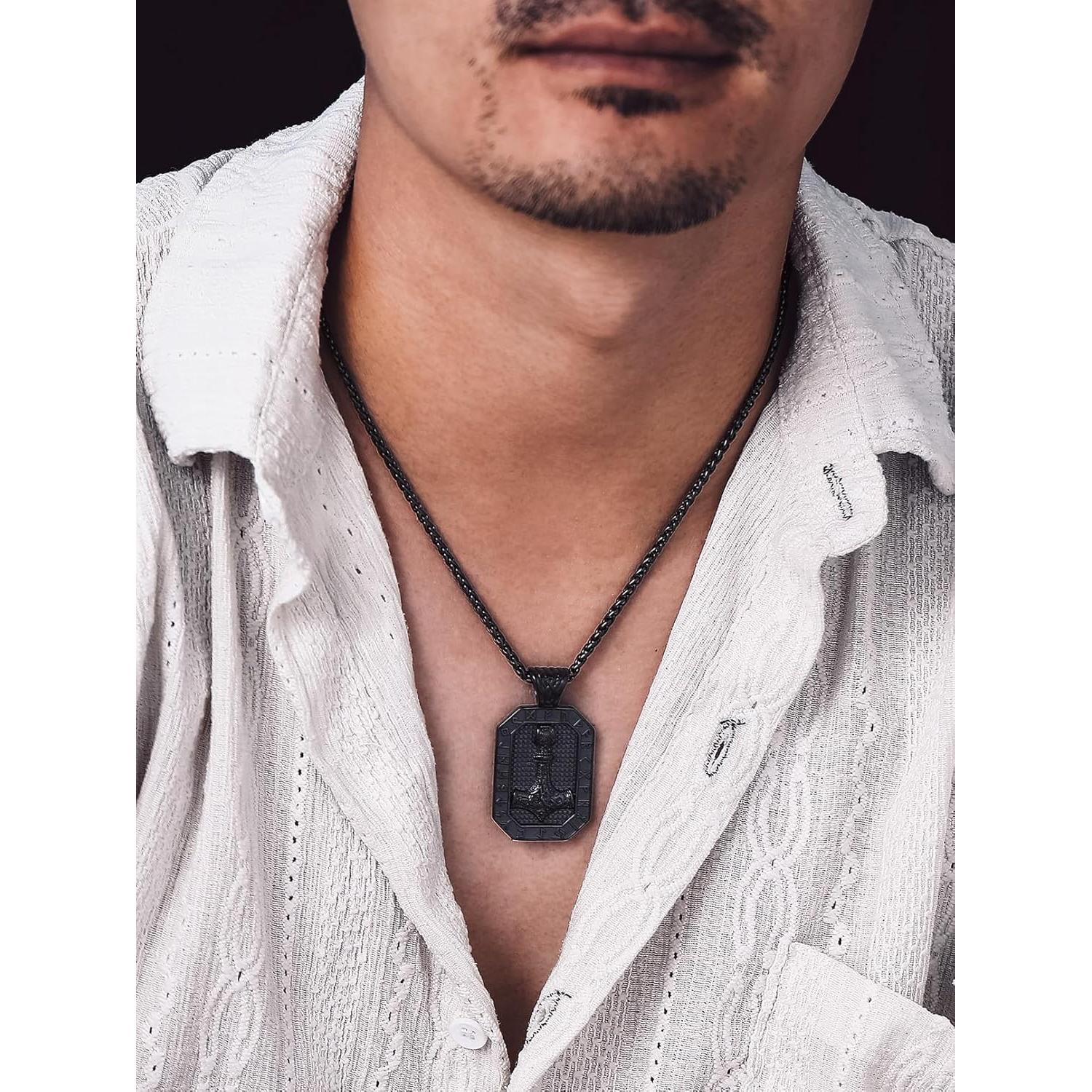 Collar de Péndulo Viking Bandmax con Martillo de Thor 51.5mm