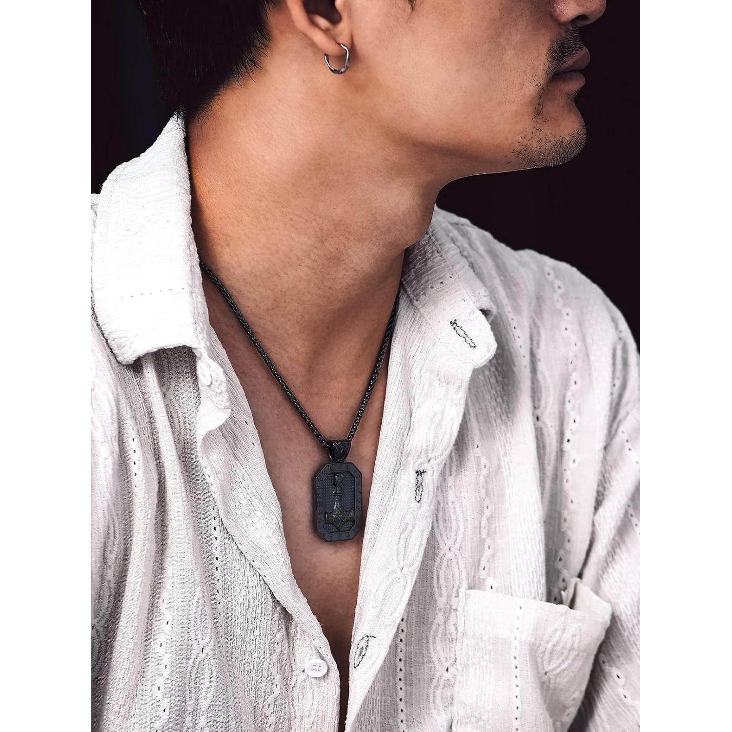 Collar de Péndulo Viking Bandmax con Martillo de Thor 51.5mm