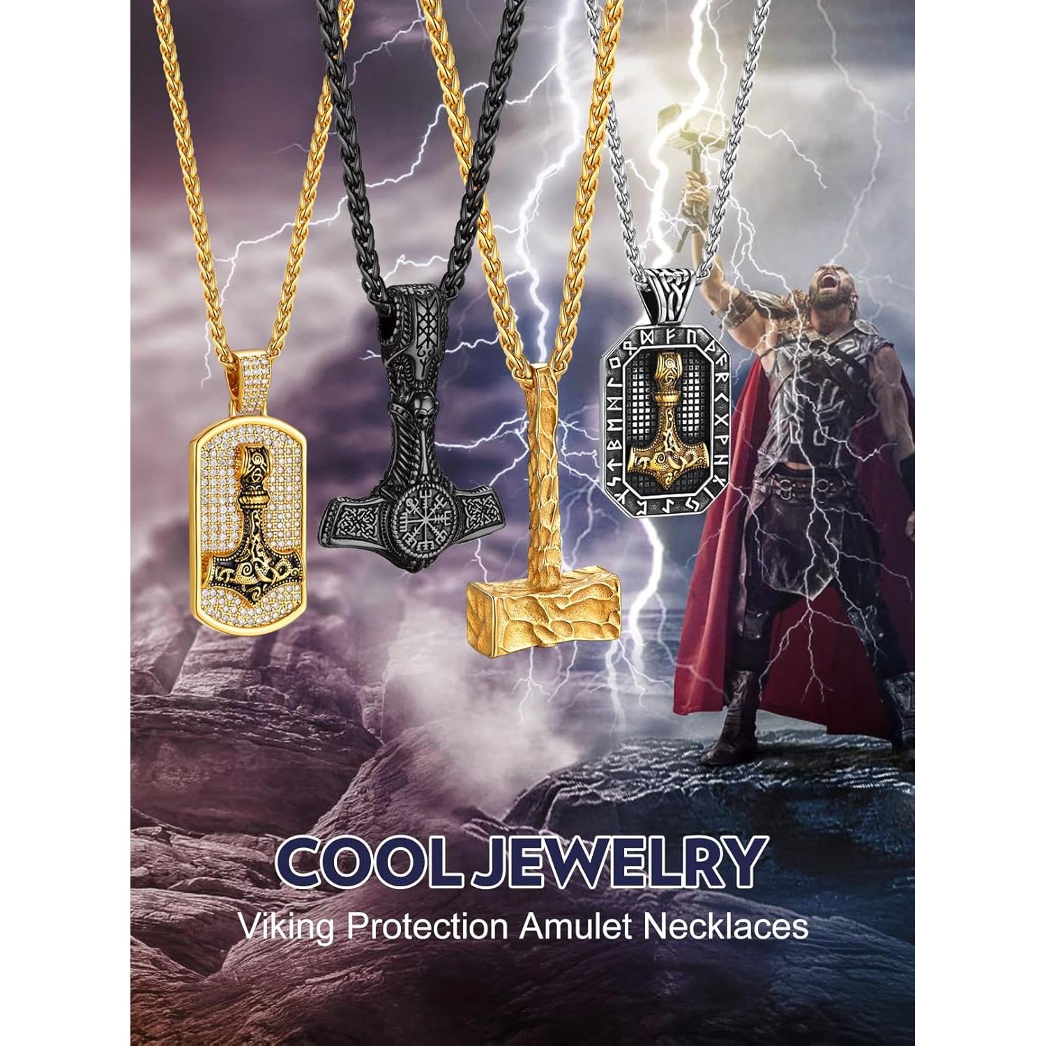 Collar de Péndulo Viking Bandmax con Martillo de Thor 51.5mm