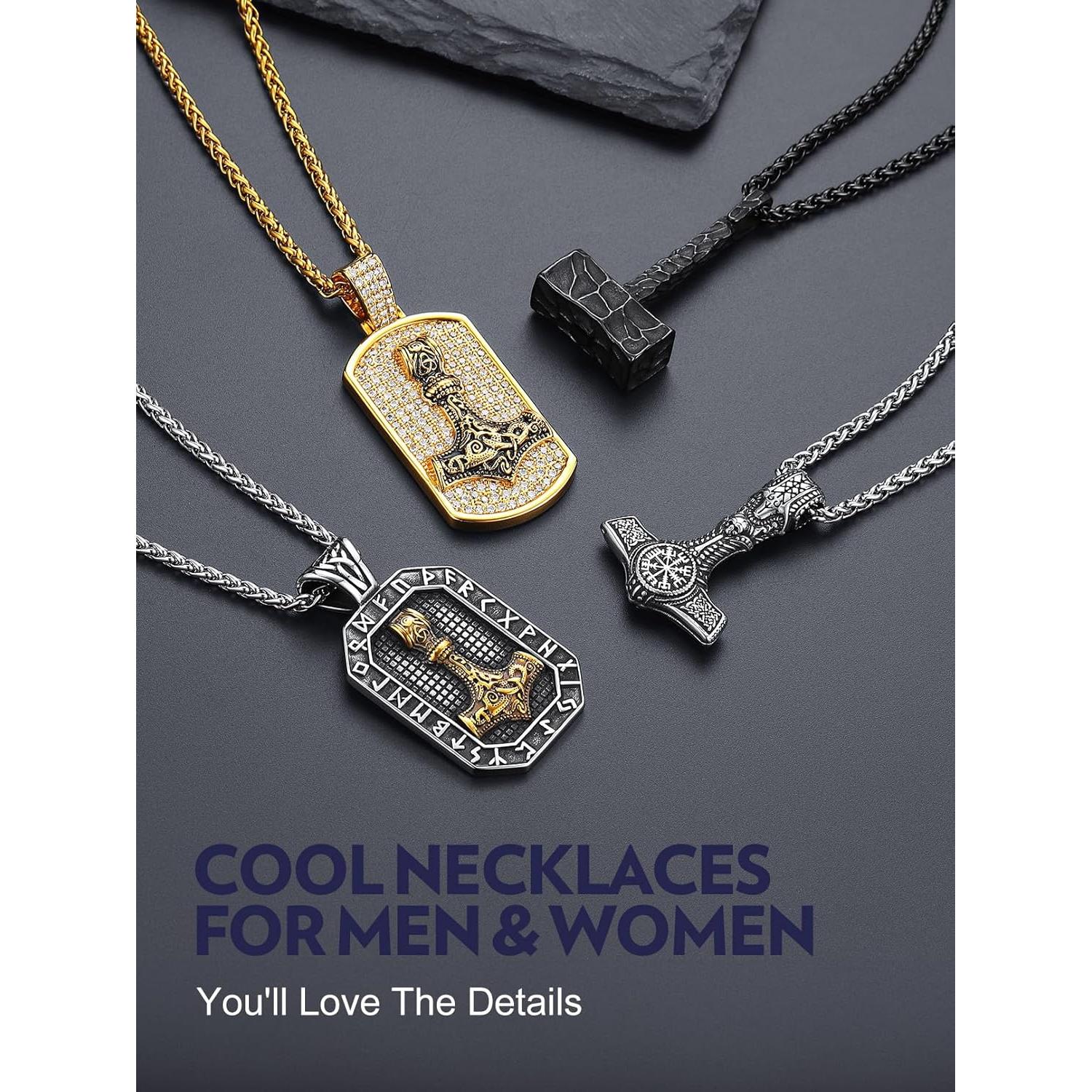 Collar de Péndulo Viking Bandmax con Martillo de Thor 51.5mm