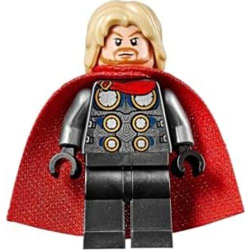 Minifigura LEGO Thor con Martillo Mjolnir y Rayo