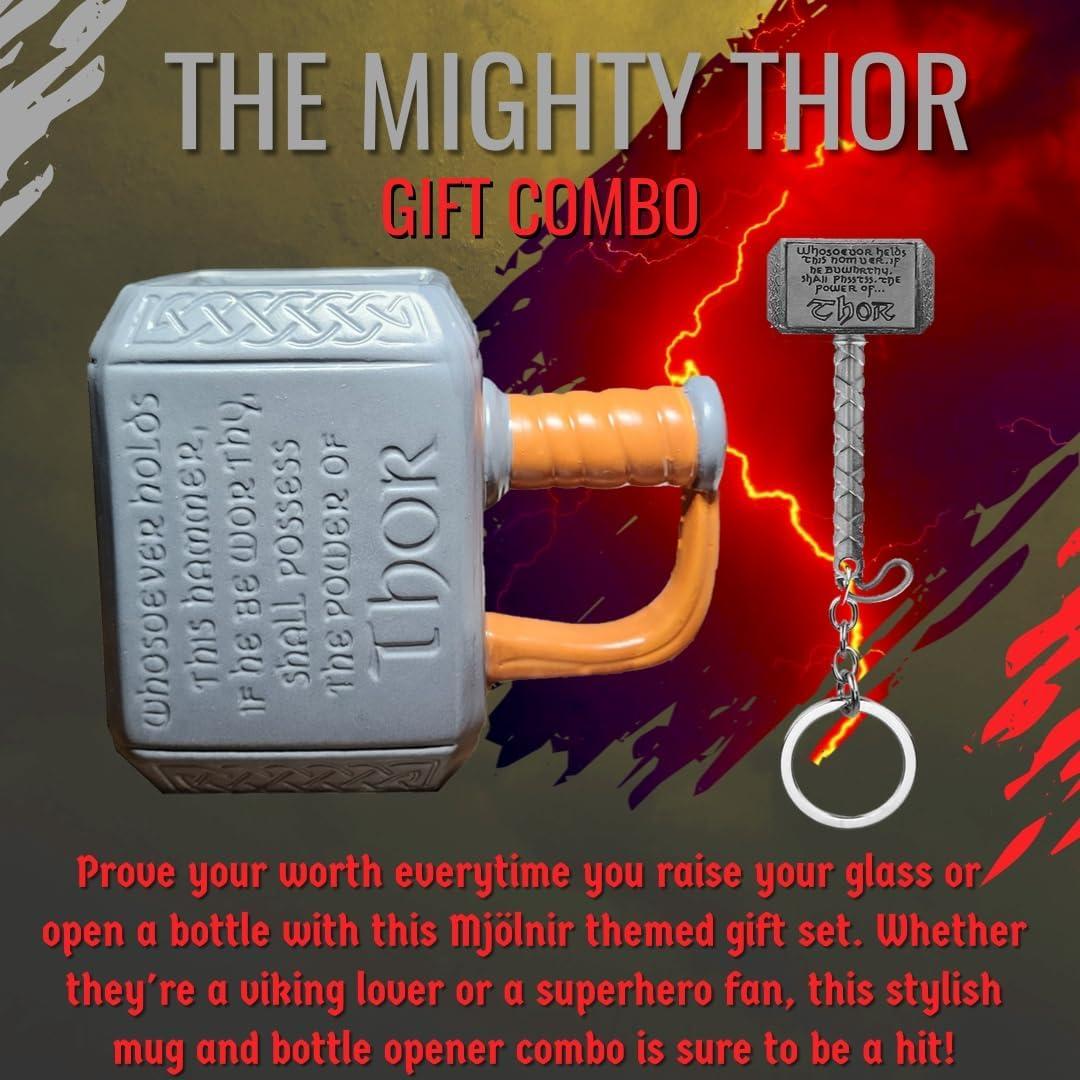 Juego de Regalo Martillo de Thor - Taza 532ml y Abrebotellas