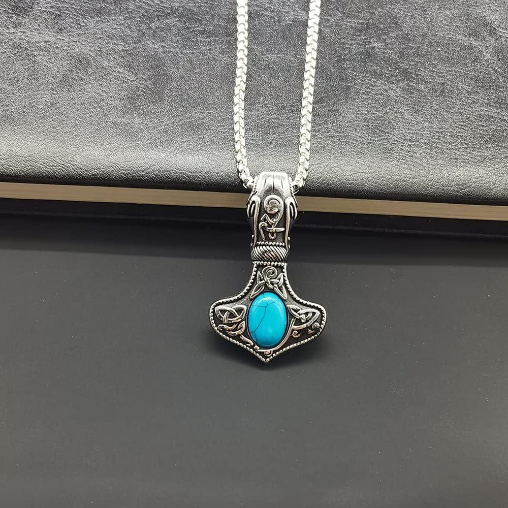 Collar Vikingos Martillo de Thor con Turquesa - Turtledove