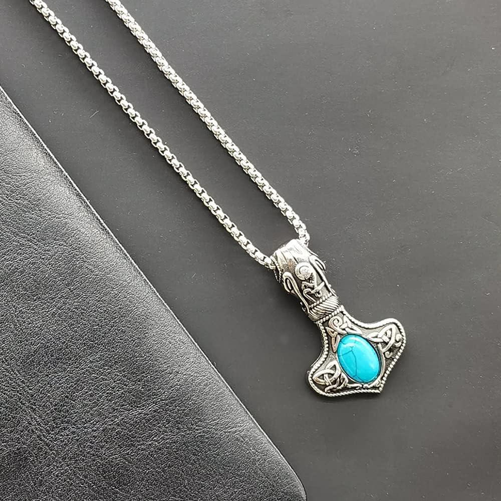 Collar Vikingos Martillo de Thor con Turquesa - Turtledove
