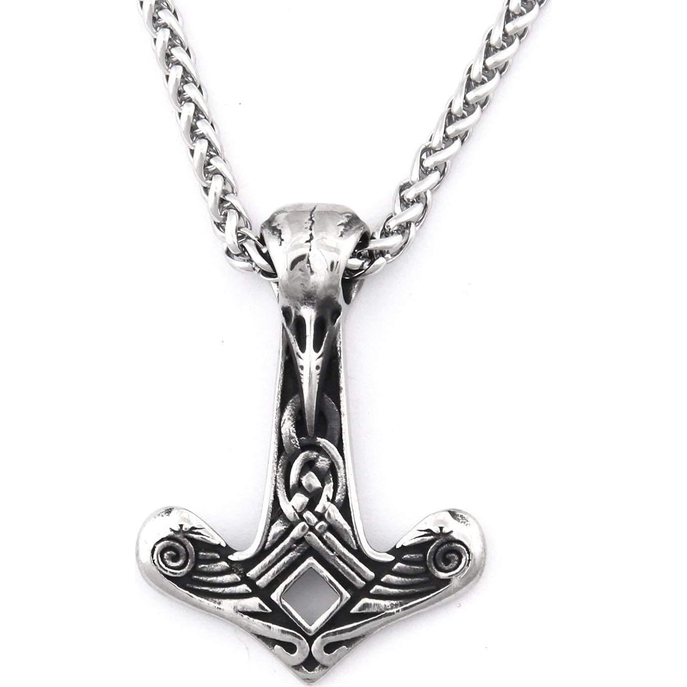 Collar Vikingo de Acero Inoxidable GUNGNEER Martillo Thor 71cm