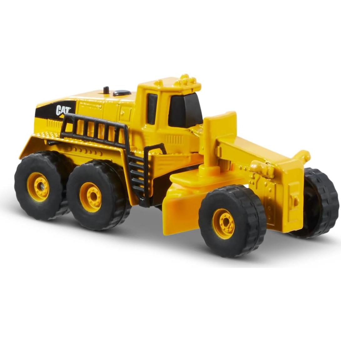 CAT Paquete de 3 Vehículos de Metal - Camión Volquete, Mezcladora y Niveladora