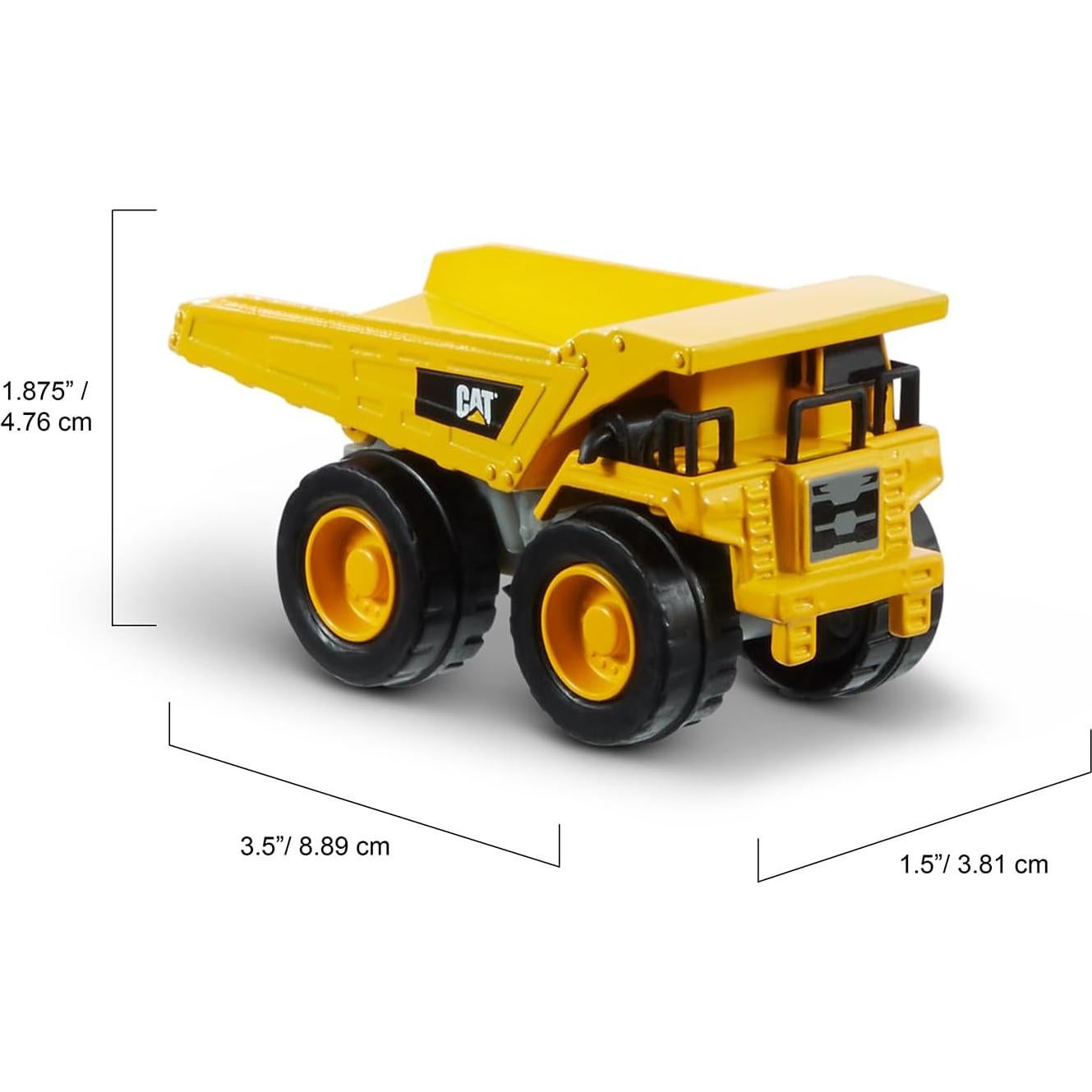 CAT Paquete de 3 Vehículos de Metal - Camión Volquete, Mezcladora y Niveladora