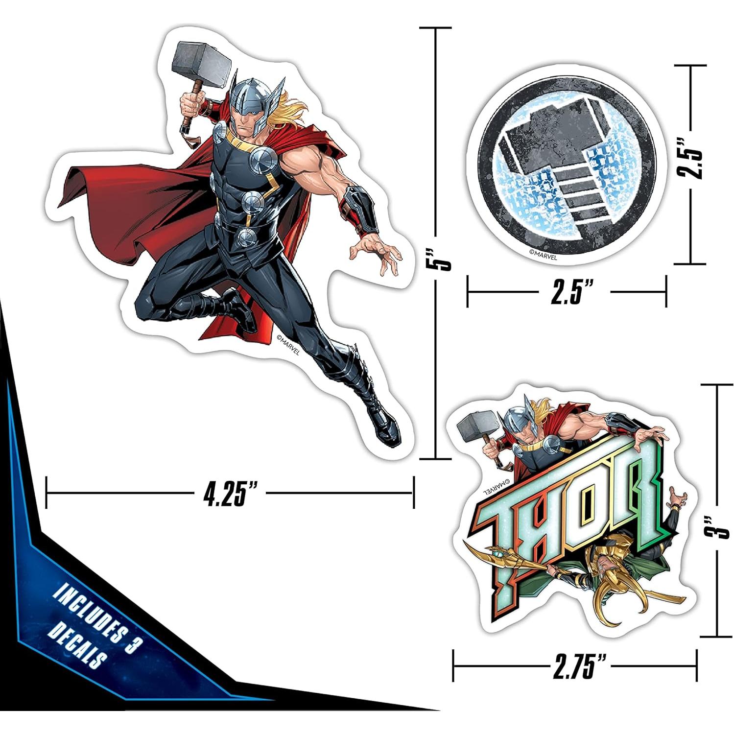 Set de 9 Calcomanías de Vinilo Thor - Stickers Marvel Resistentes