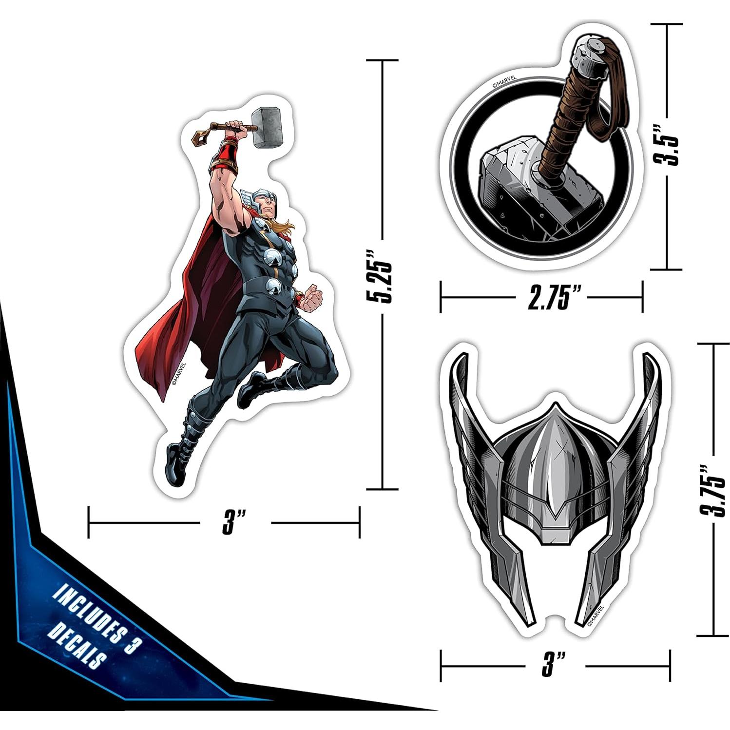 Set de 9 Calcomanías de Vinilo Thor - Stickers Marvel Resistentes