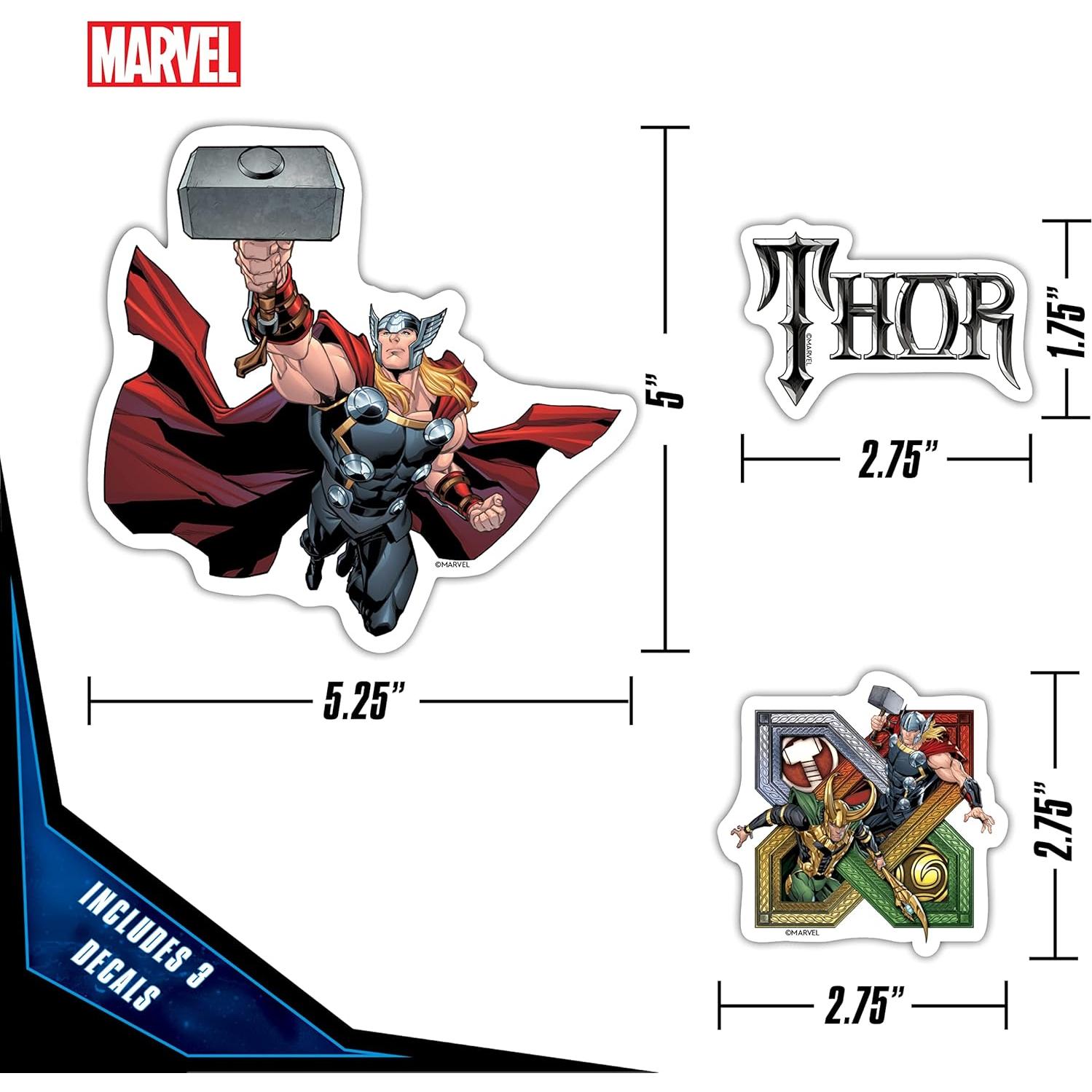 Set de 9 Calcomanías de Vinilo Thor - Stickers Marvel Resistentes