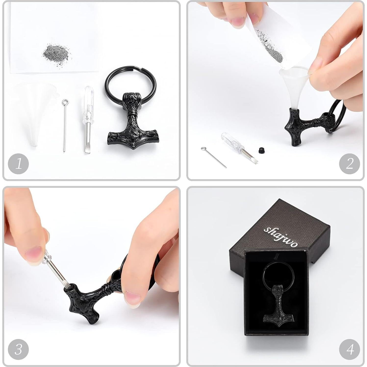 Collar Urna Mjolnir Thor Acero Inoxidable 3x4 cm para Cenizas