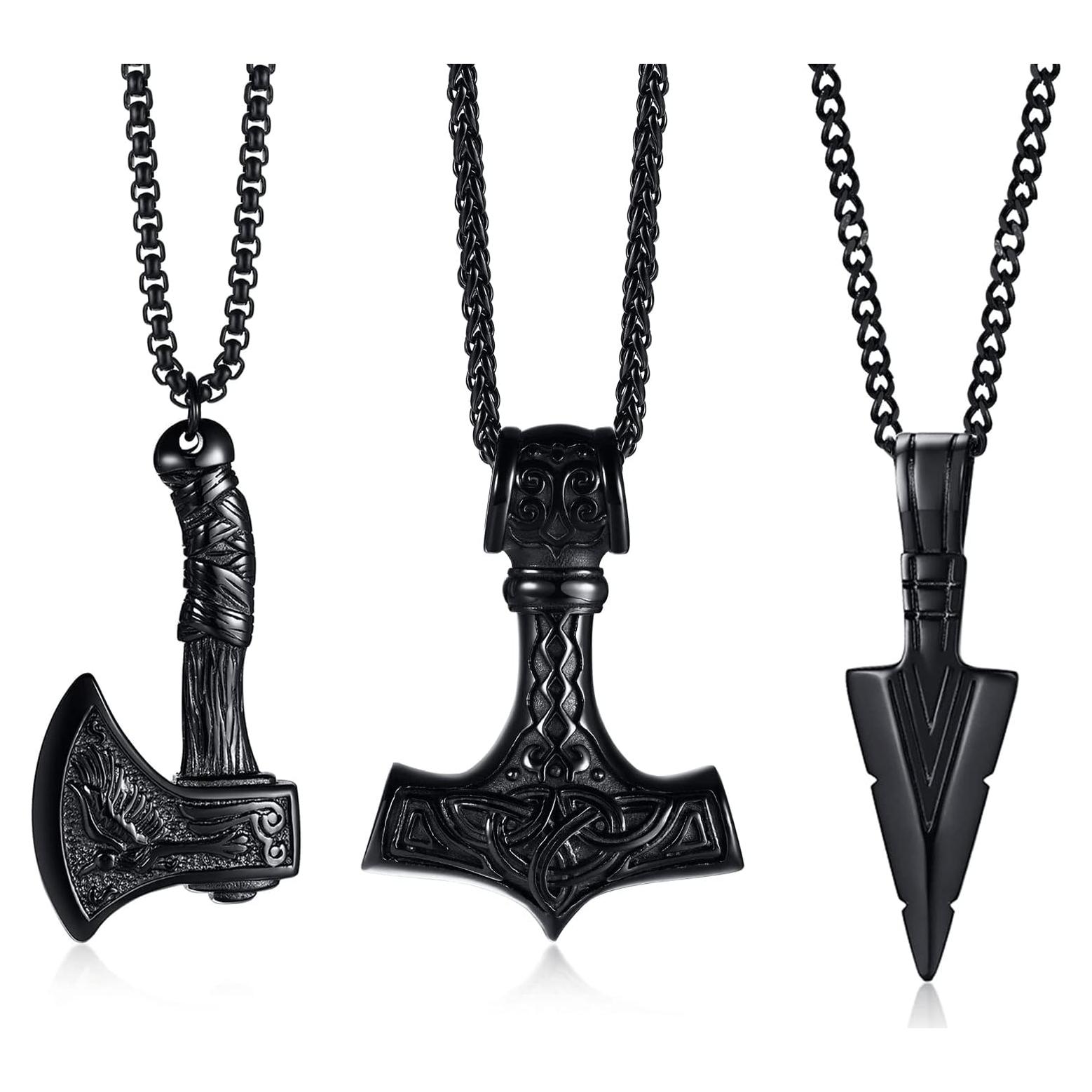 Collar Vikingo para Hombres VNOX - Amuleto Mjolnir 61 cm
