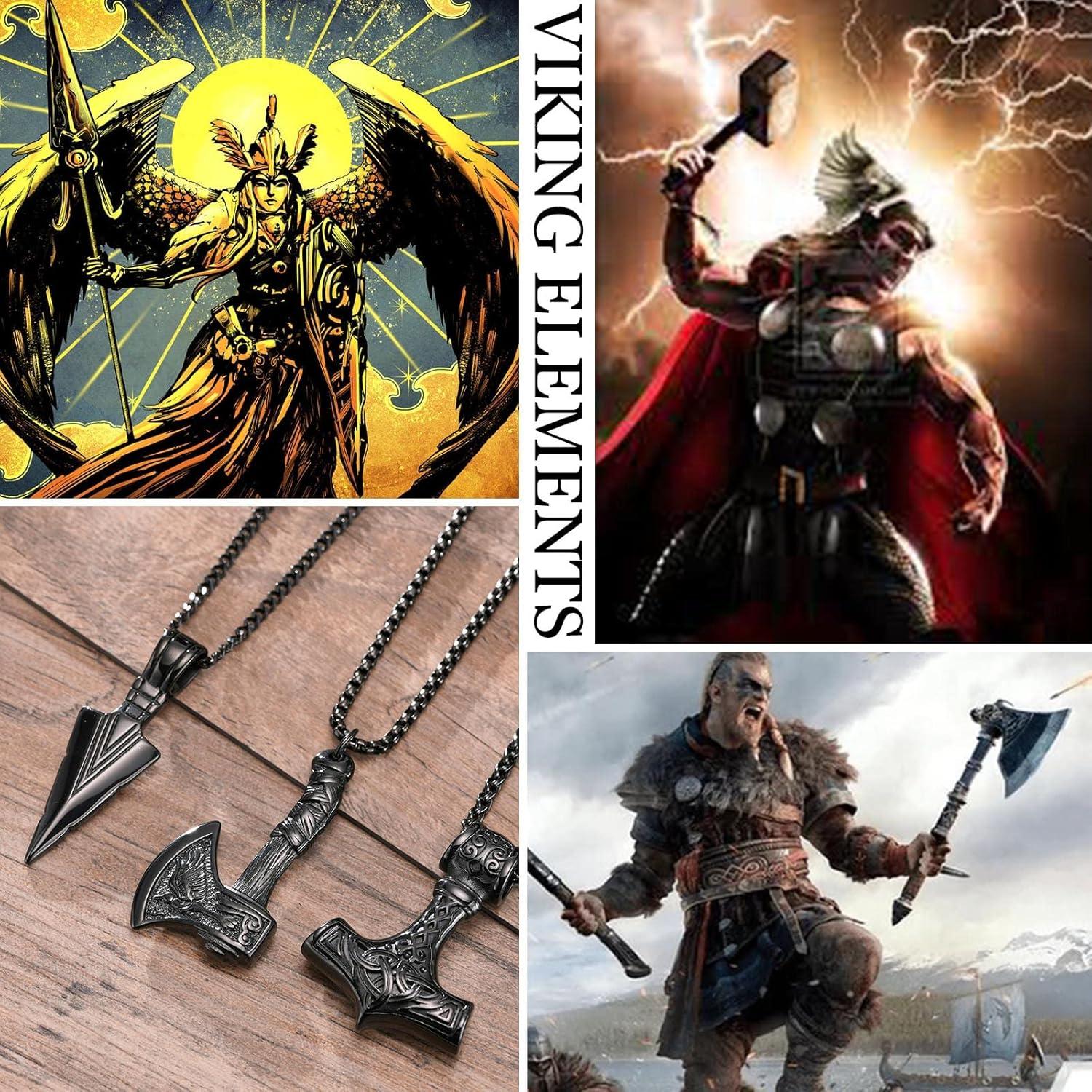 Collar Vikingo para Hombres VNOX - Amuleto Mjolnir 61 cm