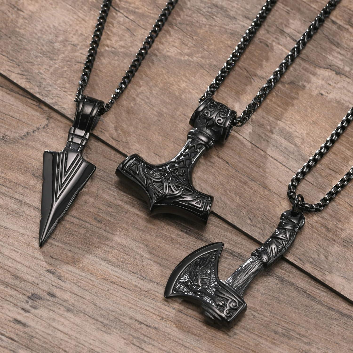 Collar Vikingo para Hombres VNOX - Amuleto Mjolnir 61 cm