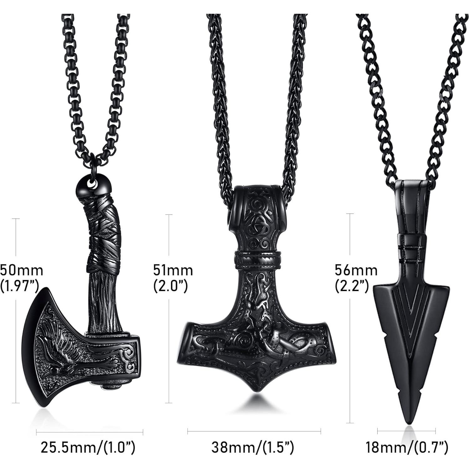 Collar Vikingo para Hombres VNOX - Amuleto Mjolnir 61 cm