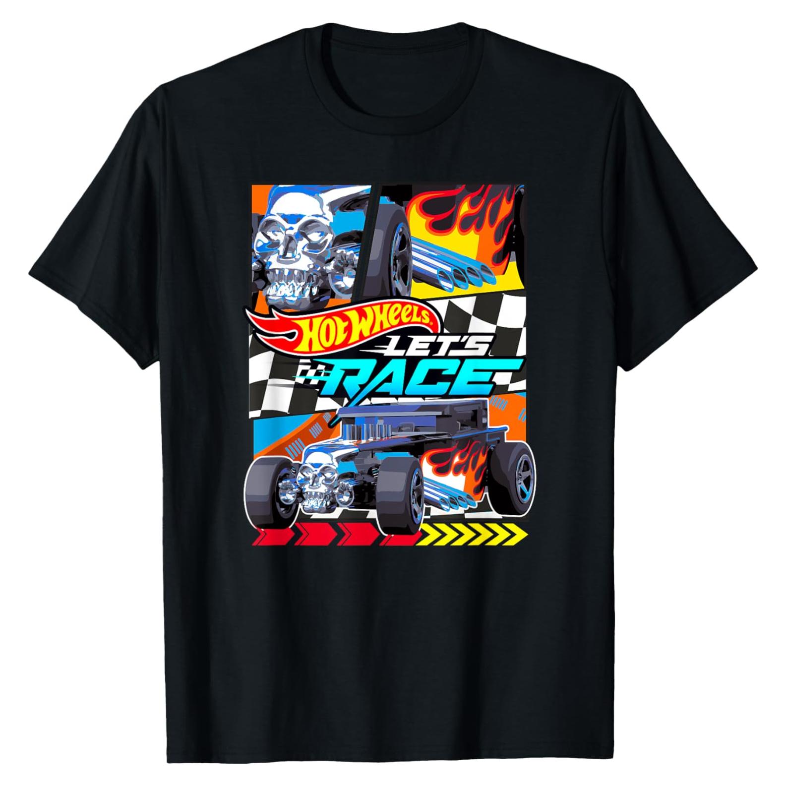 Camiseta Hot Wheels Vamos a Correr para Hombres - Negro