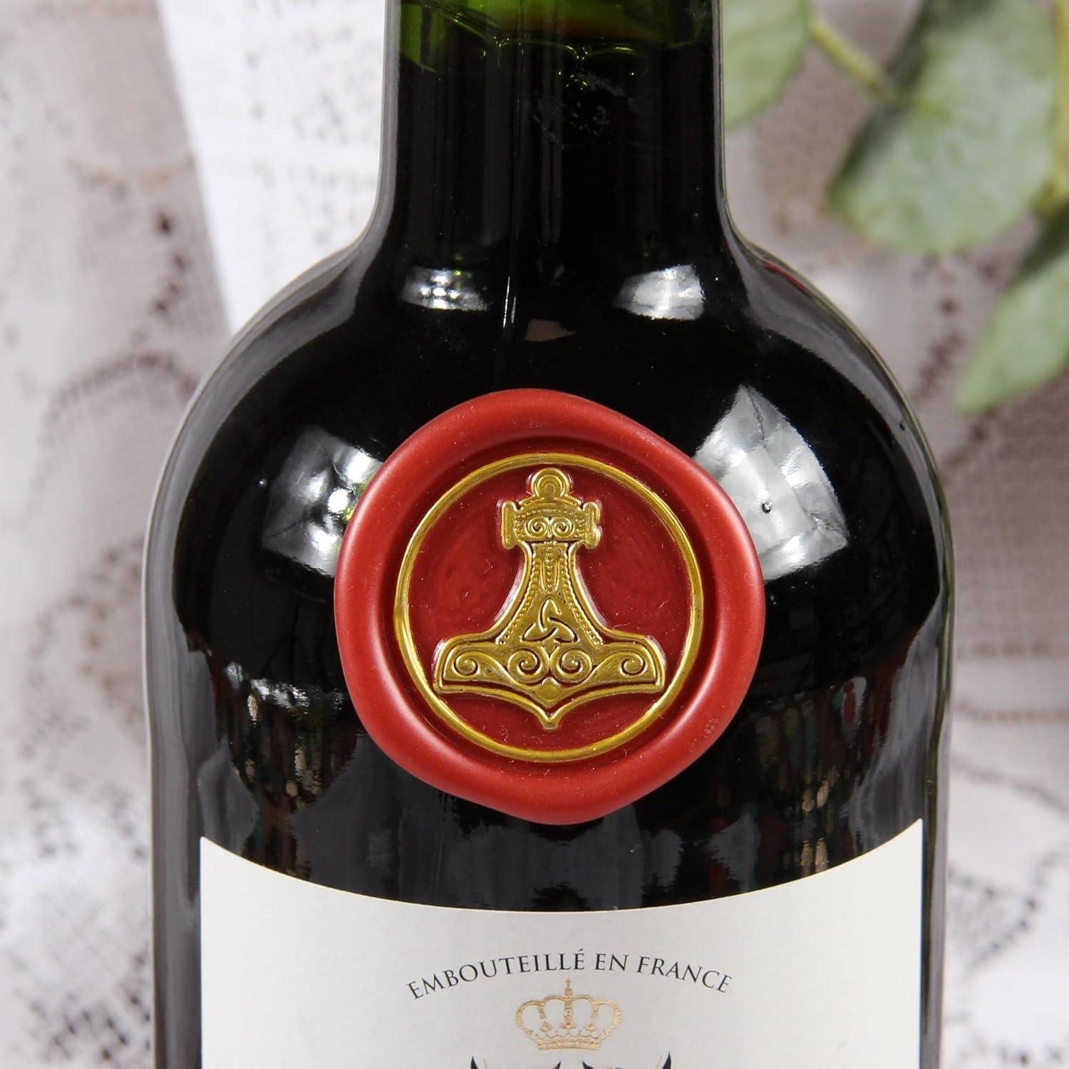 Sello de Cera Vegvisir Viking con Mango de Martillo de Thor