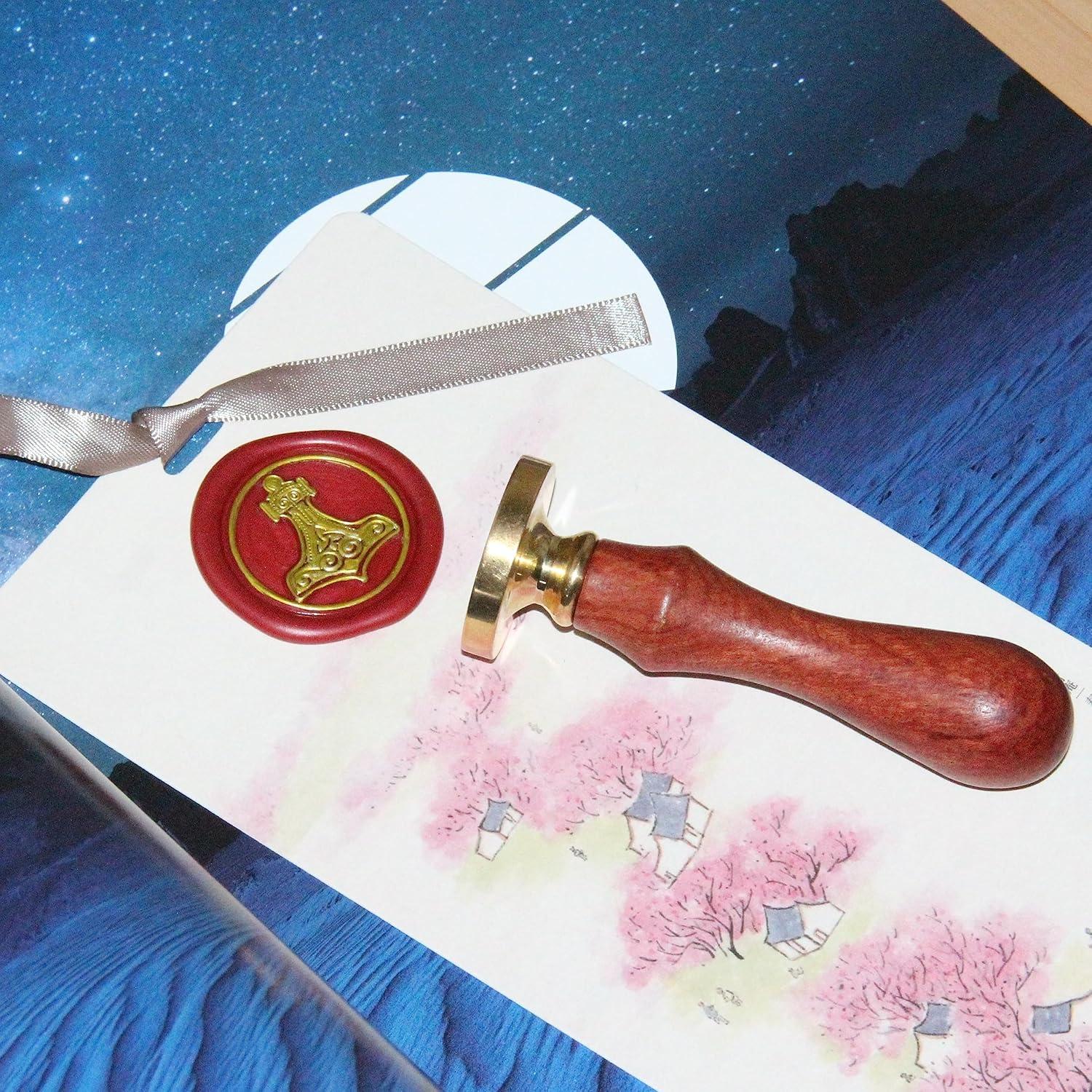 Sello de Cera Vegvisir Viking con Mango de Martillo de Thor