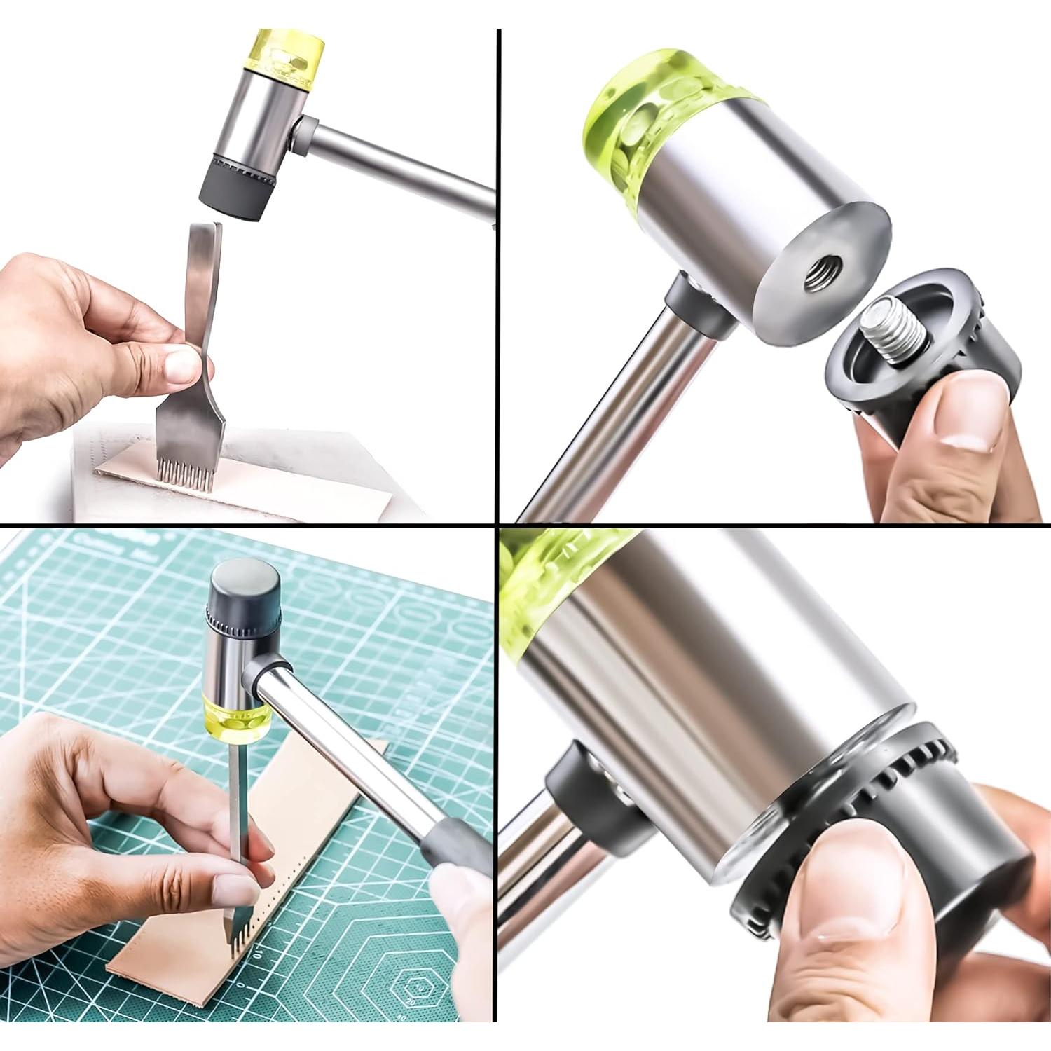 Martillo Doble MotBach 2 Pack con Cabezas Reemplazables 25mm 35mm