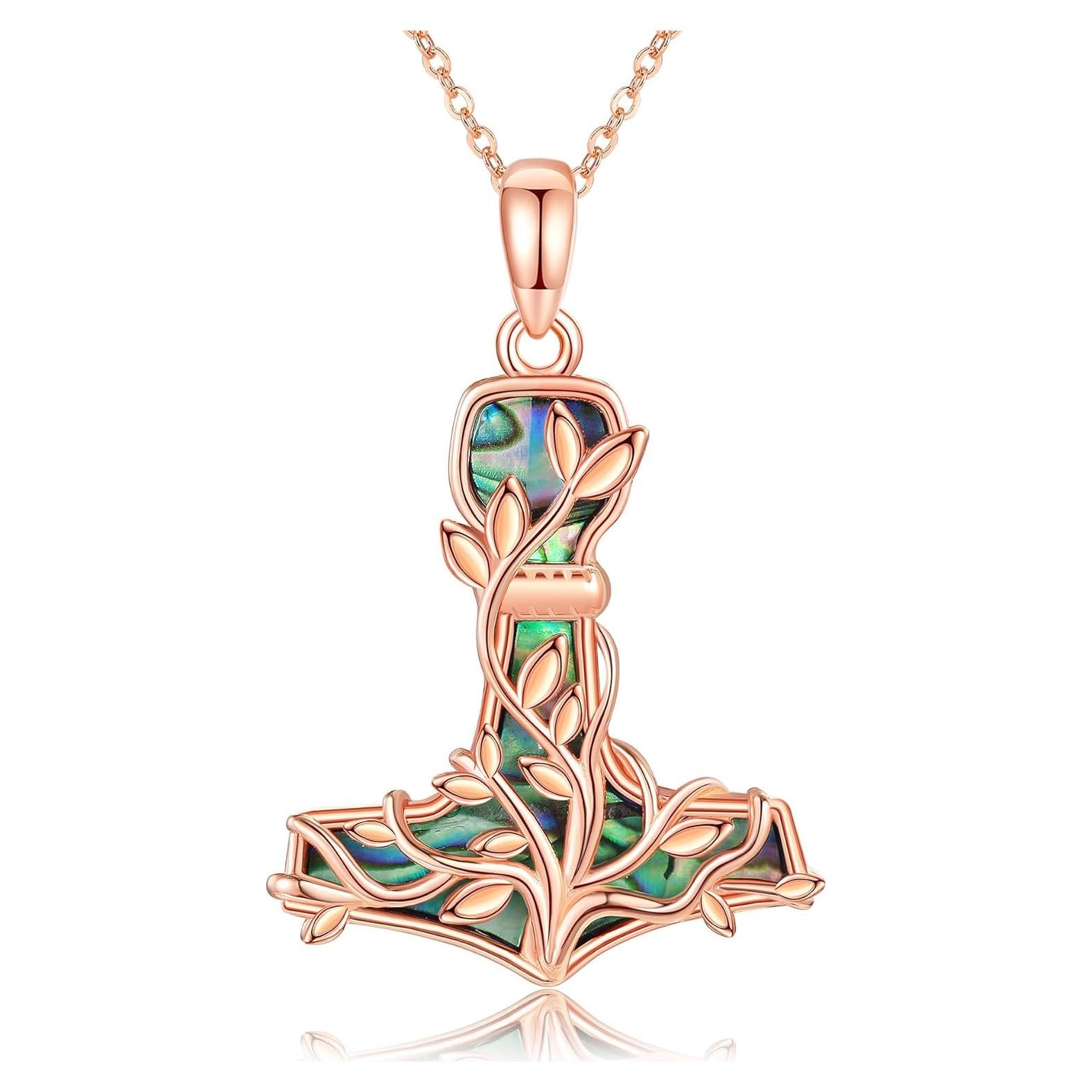 Collar Martillo de Thor Plata Esterlina Mjolnir Árbol de la Vida
