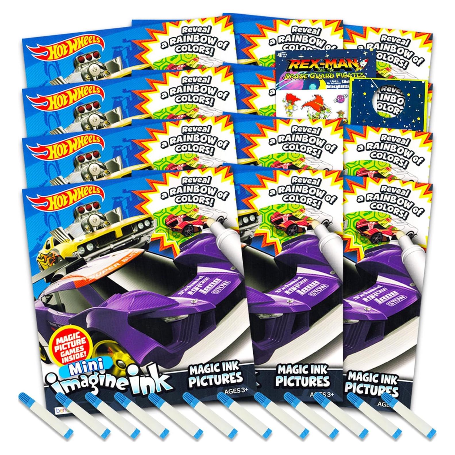 Set de Libros para Colorear Hot Wheels - 12 Libros Mágicos