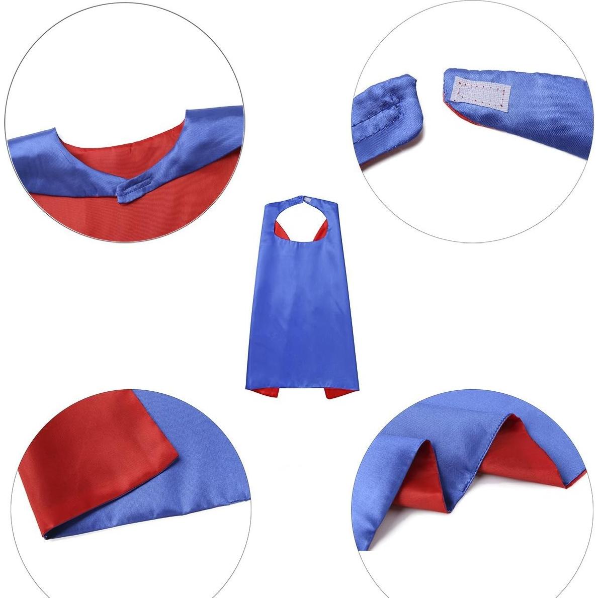 Capa de Superhéroe Azul Diffly con Máscara para Niños 70x70cm