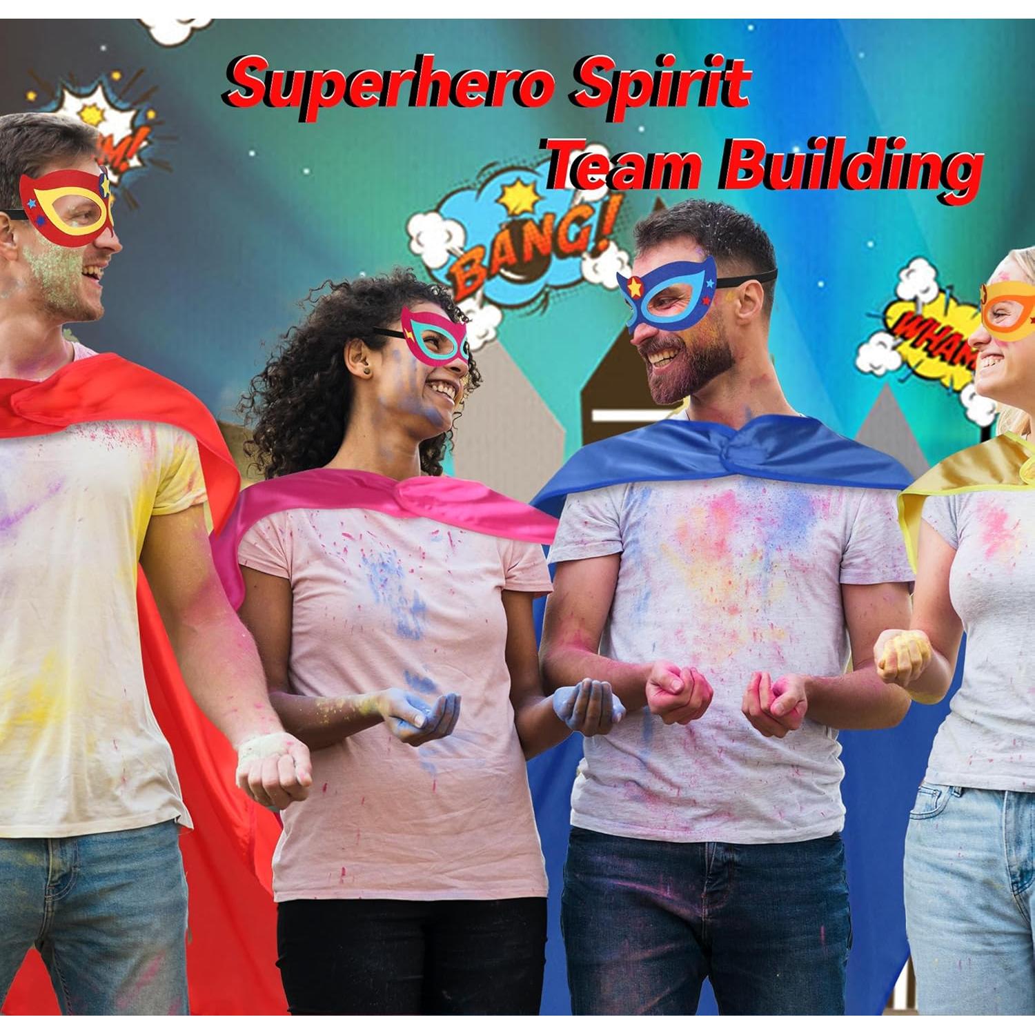 Capa y Máscara de Superhéroe D.Q.Z para Adultos - Rojo