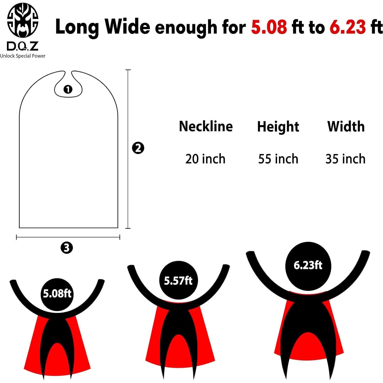 Capa y Máscara de Superhéroe D.Q.Z para Adultos - Rojo